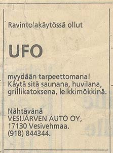 #UFO myytävänä